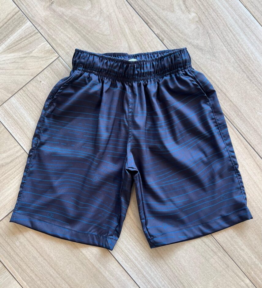 Bermuda Infantil Boxer Masculina Estampa em Listras Preta Fernanda Ramos Kids