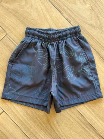 Bermuda Infantil Masculina Boxer Folhagem Fundo Azul Marinho Fernanda Ramos Kids