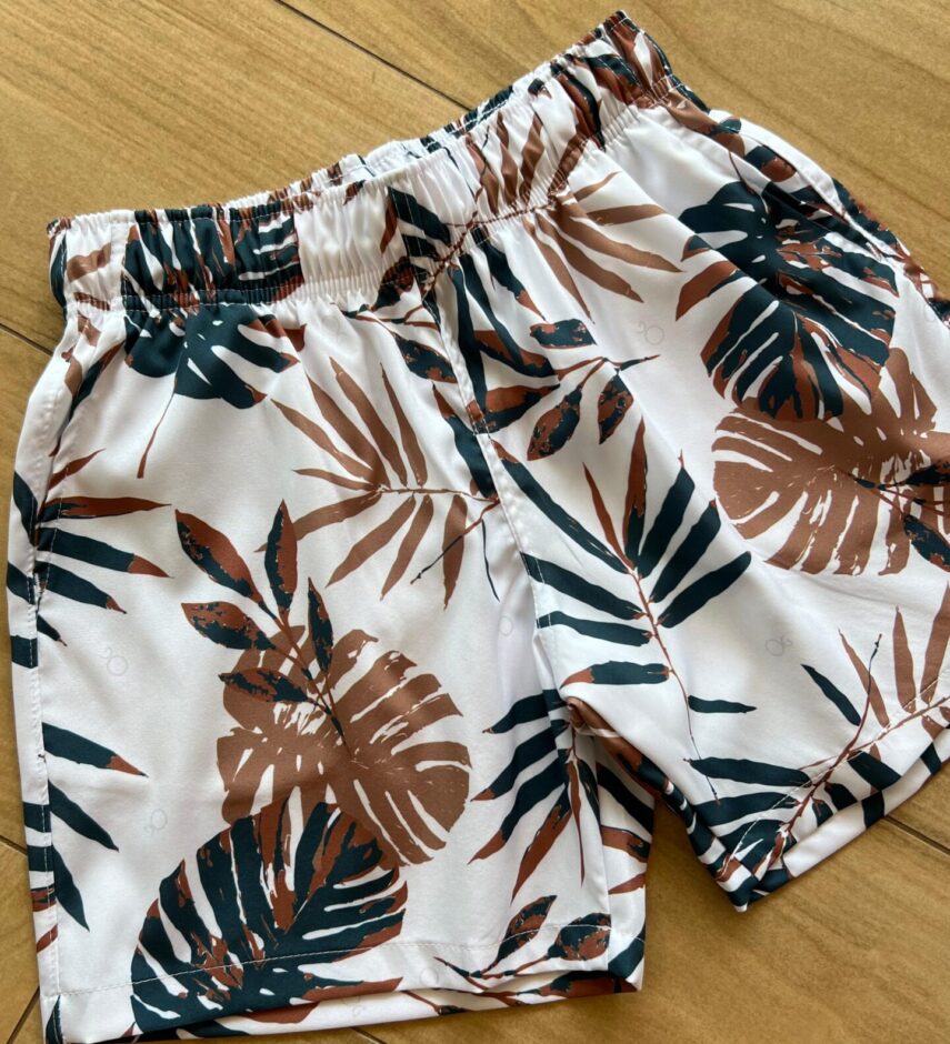 fernandaramoskids com br Bermuda Infantil Masculina Boxer Essencial Estampa Palmeira1