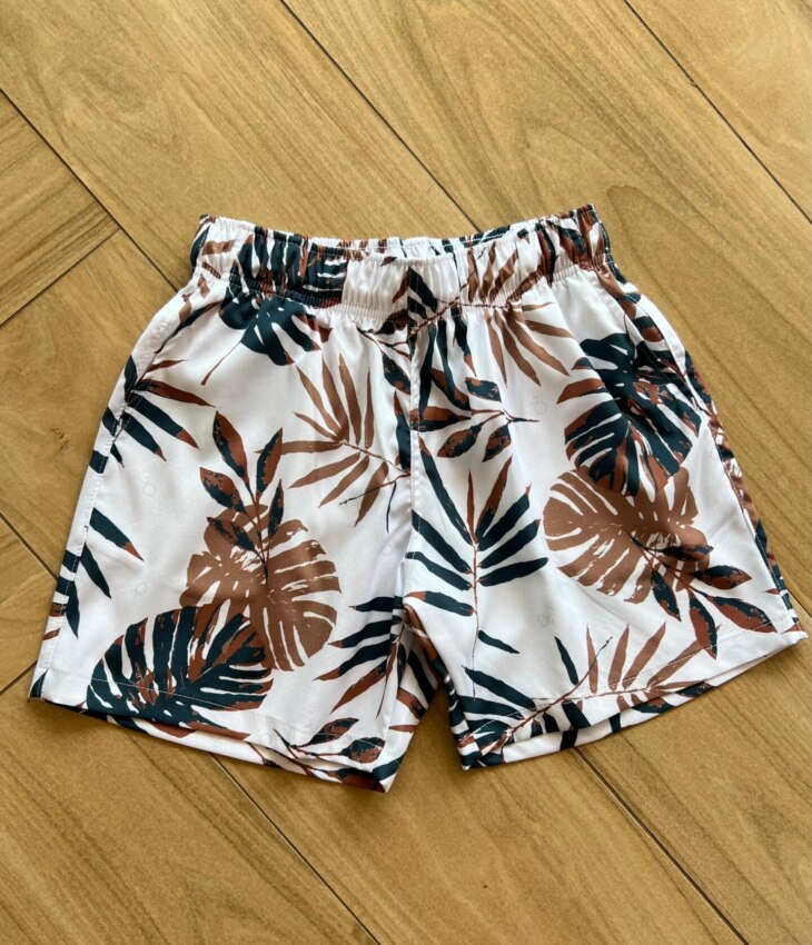 Bermuda Infantil Masculina Boxer Essencial Estampa Palmeira Fernanda Ramos Kids