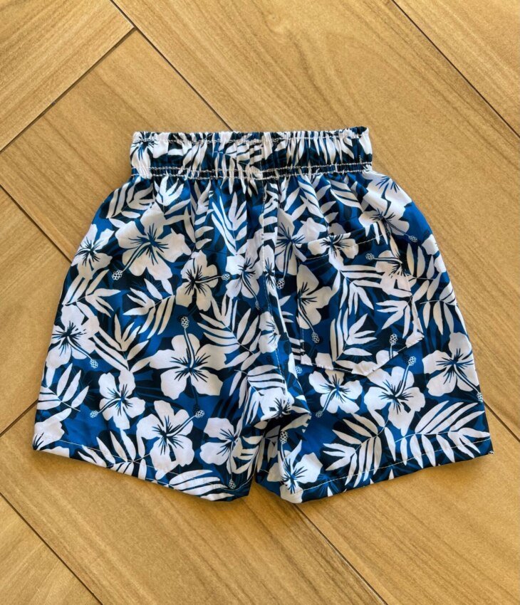 fernandaramoskids com br Bermuda Infantil Masculina Boxer Estampa Flor Azul 2