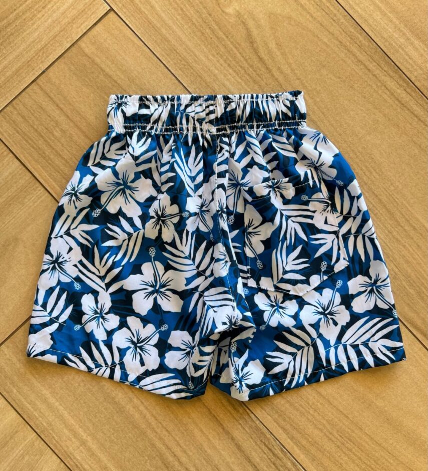 fernandaramoskids com br Bermuda Infantil Masculina Boxer Estampa Flor Azul 2
