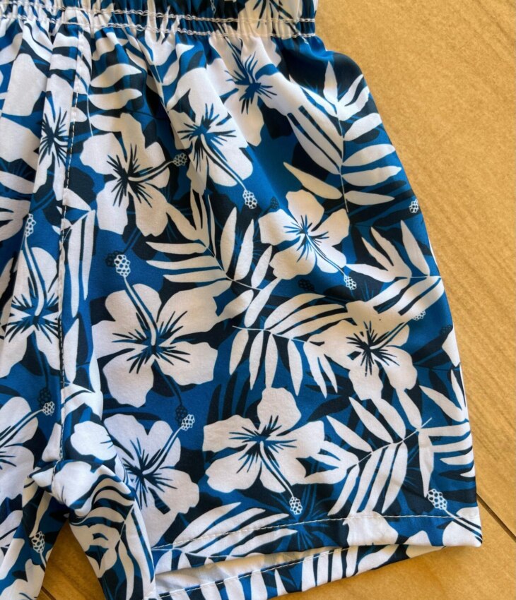 fernandaramoskids com br Bermuda Infantil Masculina Boxer Estampa Flor Azul 1