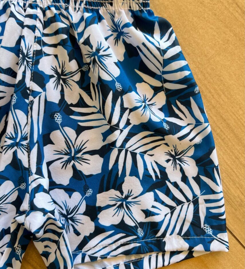 fernandaramoskids com br Bermuda Infantil Masculina Boxer Estampa Flor Azul 1