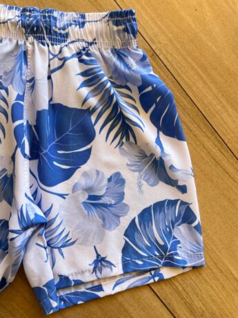 fernandaramoskids com br Bermuda Infantil Masculina Boxer Estampa Folhagem Azul 1