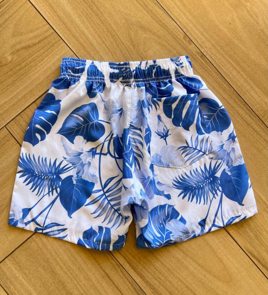 fernandaramoskids com br Bermuda Infantil Masculina Boxer Estampa Folhagem Azul 2