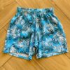 Bermuda Infantil Masculina Boxer Estampa Folhagem Azul Piscinas Fernanda Ramos Kids