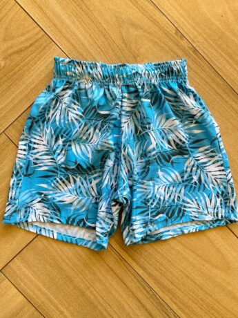 Bermuda Infantil Masculina Boxer Estampa Folhagem Azul Piscinas Fernanda Ramos Kids
