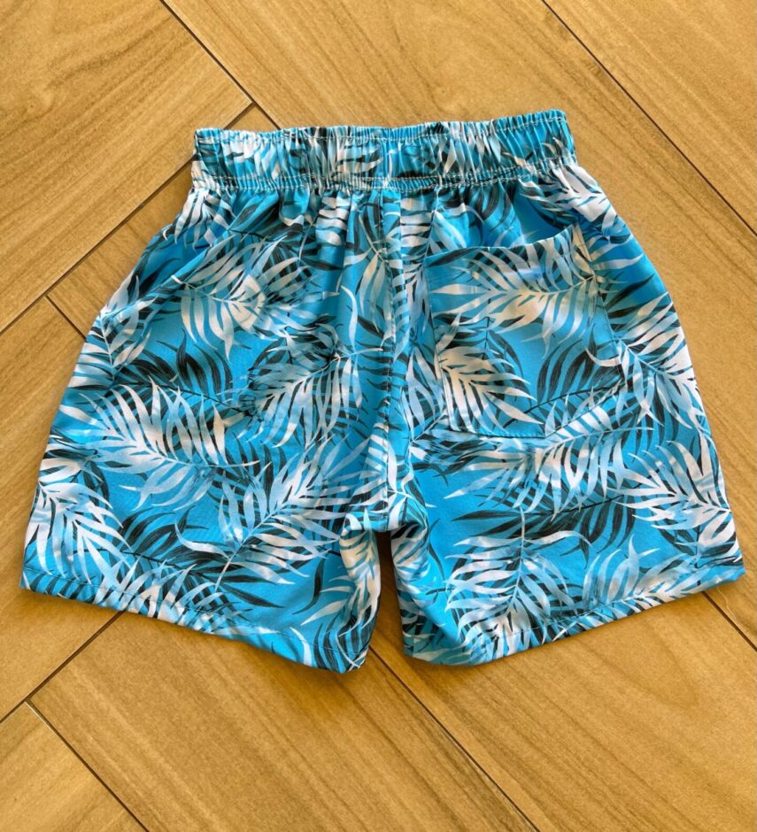 fernandaramoskids com br Bermuda Infantil Masculina Boxer Estampa Folhagem Azul Piscinas 2