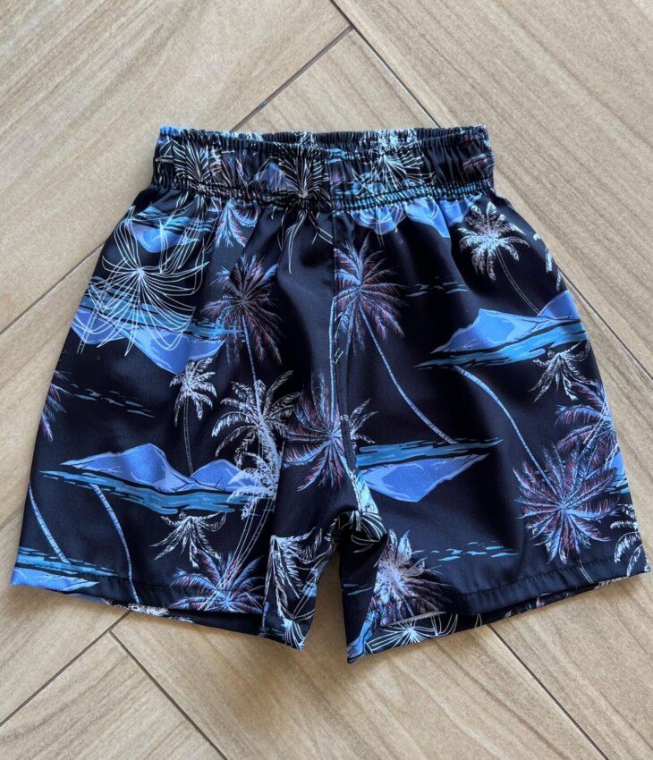 Bermuda Infantil Masculina Boxer Estampa Palmeira Fernanda Ramos Kids