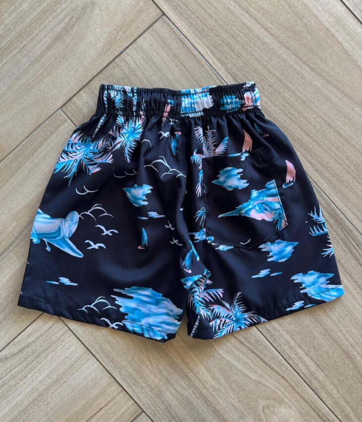 fernandaramoskids com br Bermuda Infantil Masculina Boxer Estampa Palmeira Lilás 2