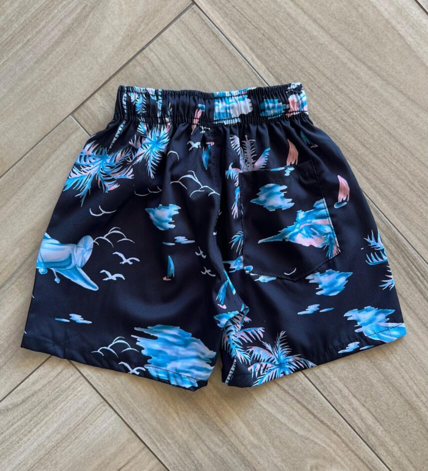 fernandaramoskids com br Bermuda Infantil Masculina Boxer Estampa Palmeira Lilás 2