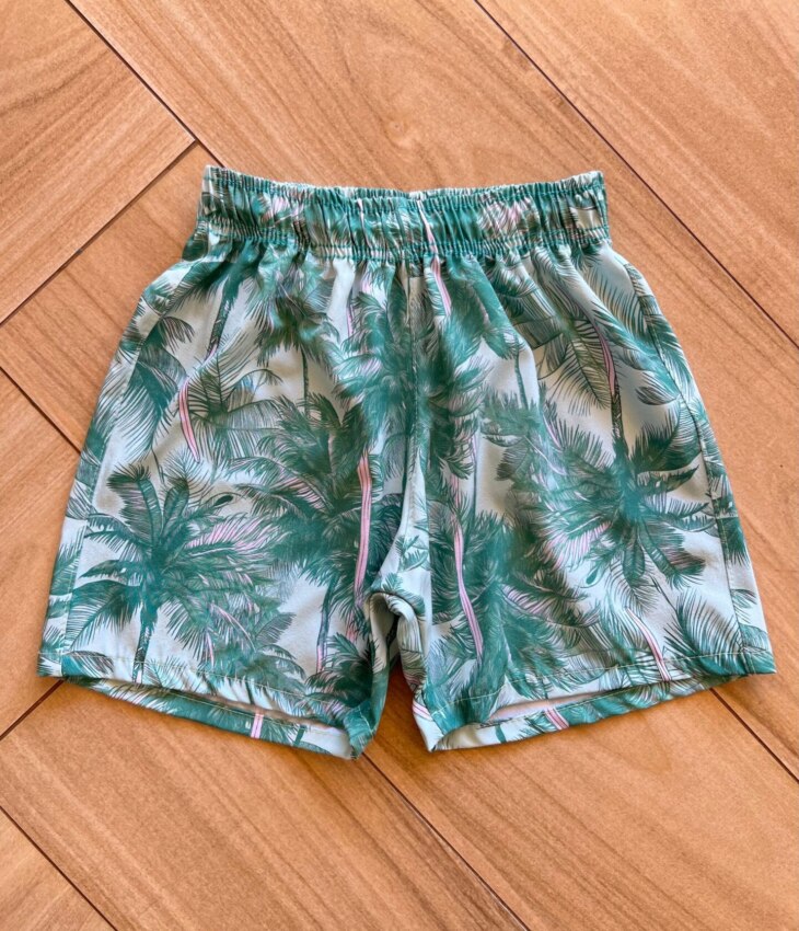 fernandaramoskids com br Bermuda Infantil Masculina Boxer Estampa Palmeira Verde