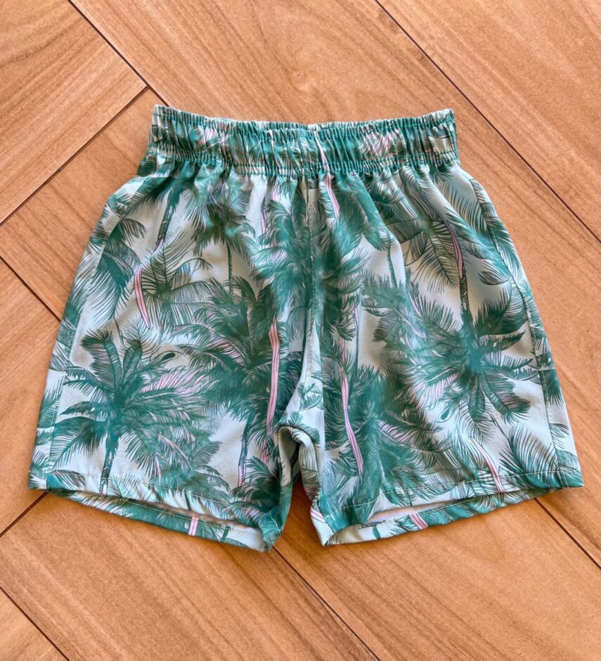 fernandaramoskids com br Bermuda Infantil Masculina Boxer Estampa Palmeira Verde
