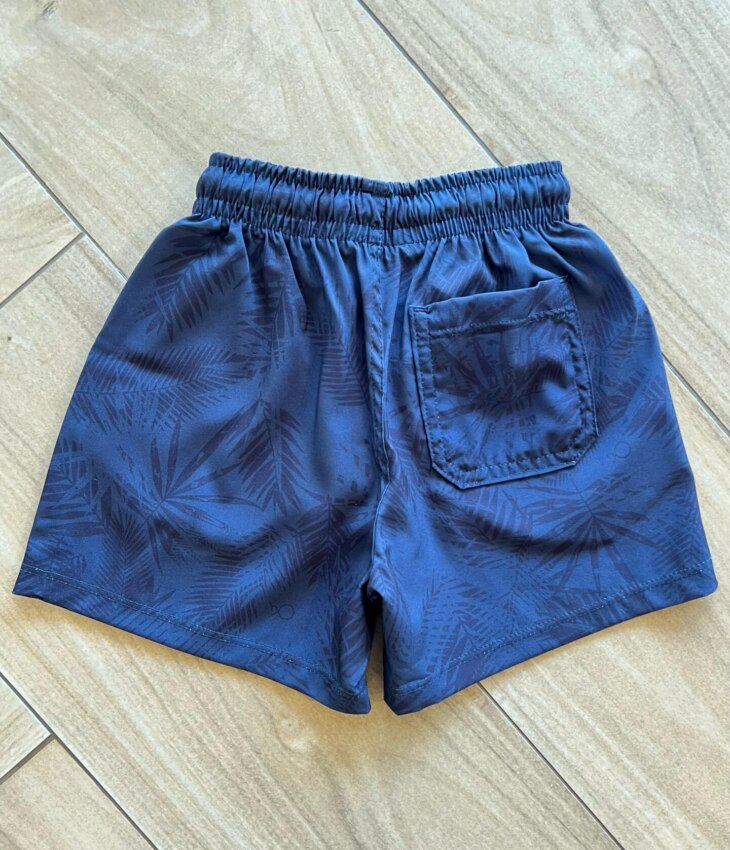 fernandaramoskids com br Bermuda Infantil Masculina Boxer Folhagem Fundo Azul Marinho2