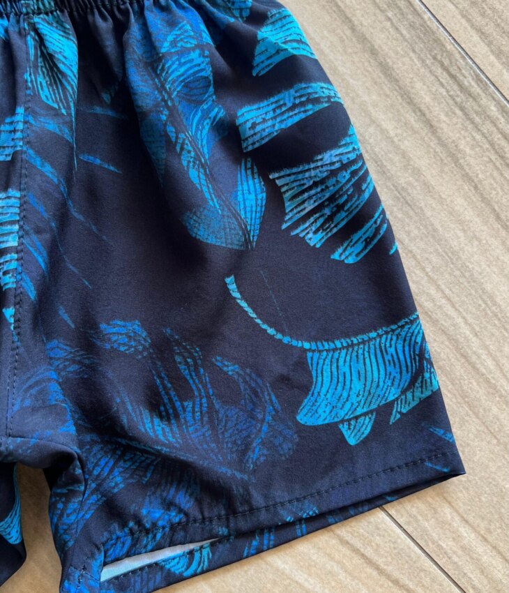 fernandaramoskids com br Bermuda Infantil Masculina Boxer Folhagem Fundo Preto 1