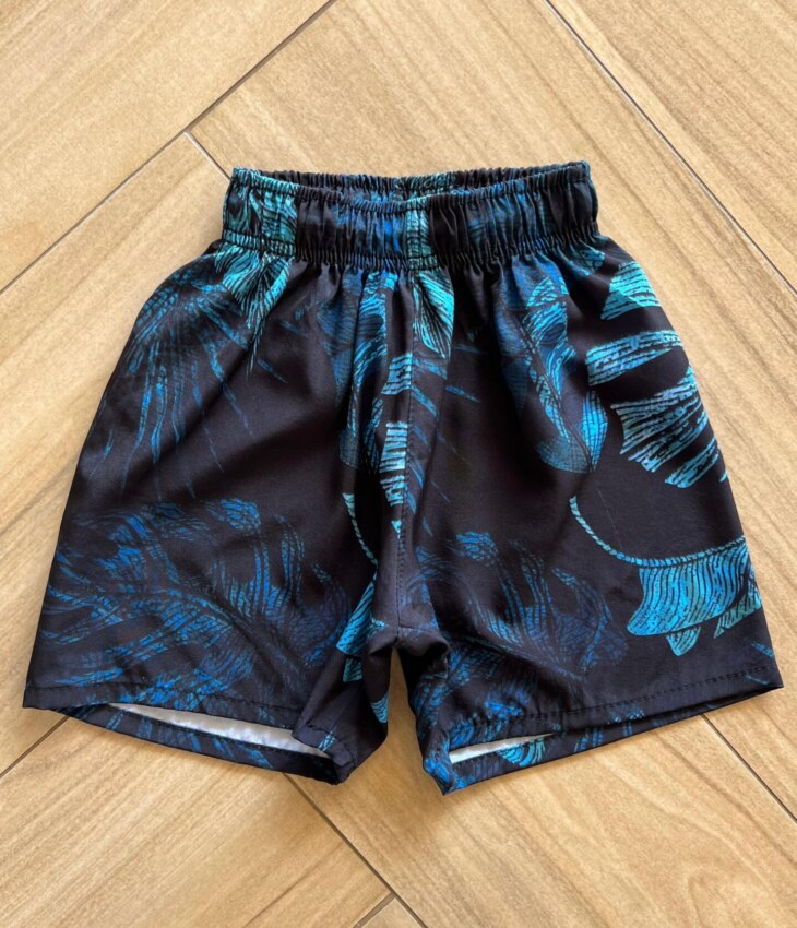 fernandaramoskids com br Bermuda Infantil Masculina Boxer Folhagem Fundo Preto