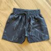 Bermuda Infantil Masculina Boxer Folhas Fundo Azul Fernanda Ramos Kids