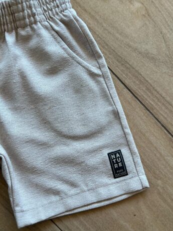 fernandaramoskids com br Bermuda Infantil Masculina com Bolsos Bege1