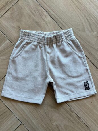 Bermuda Infantil Masculina com Bolsos Bege Fernanda Ramos Kids