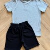 Bermuda Infantil Masculina com Bolsos e Amarração Preta Fernanda Ramos Kids