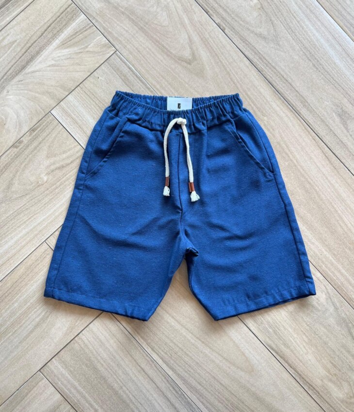 Bermuda Infantil Masculina com Cordão Azul Marinho Fernanda Ramos Kids