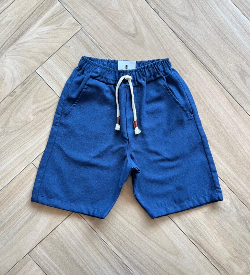 Bermuda Infantil Masculina com Cordão Azul Marinho Fernanda Ramos Kids