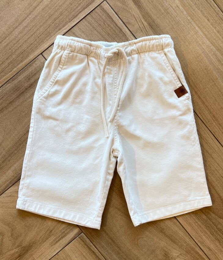 Bermuda Infantil Masculina Comfort com Bolso Cru Fernanda Ramos Kids