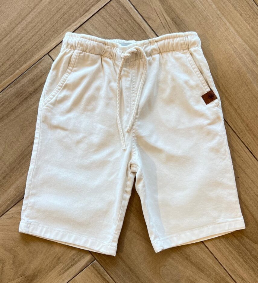 Bermuda Infantil Masculina Comfort com Bolso Cru Fernanda Ramos Kids