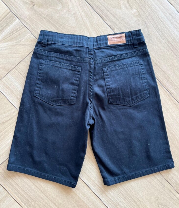 fernandaramoskids com br Bermuda Infantil Masculina Comfort Sarja Preta 115943 1
