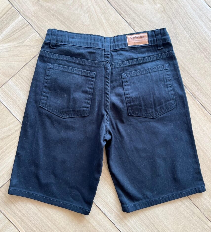 fernandaramoskids com br Bermuda Infantil Masculina Comfort Sarja Preta 115943 1