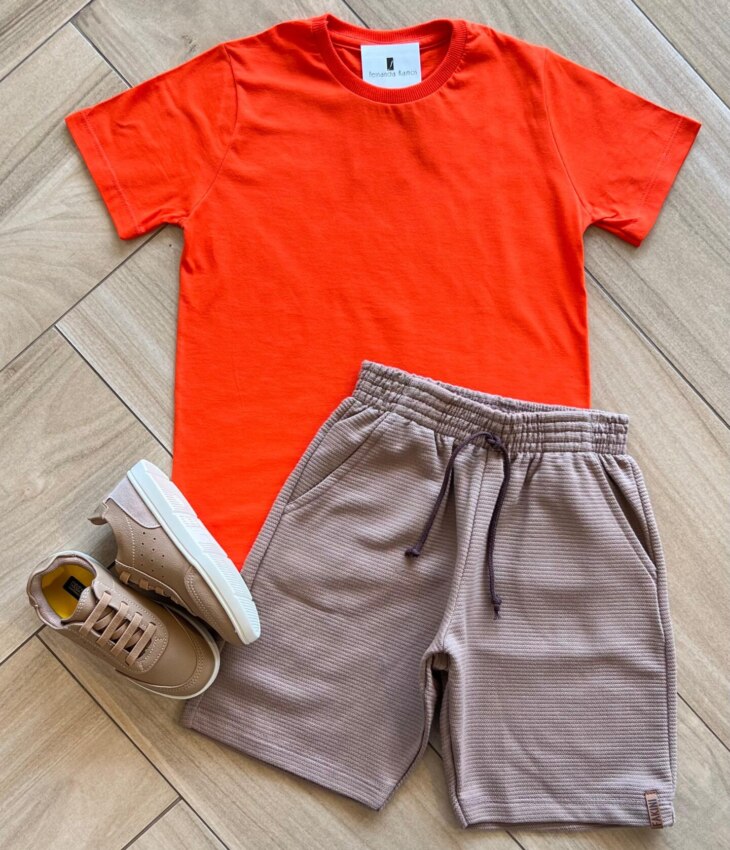 fernandaramoskids com br Bermuda Infantil Masculina Doce de Leite1