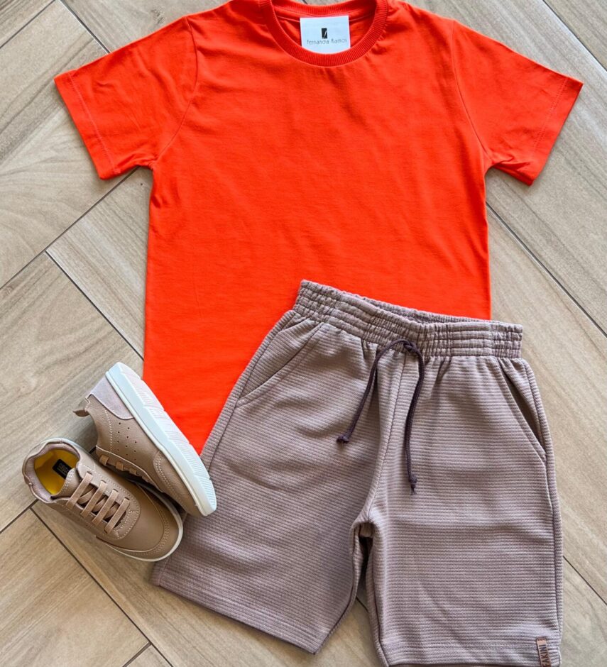 fernandaramoskids com br Bermuda Infantil Masculina Doce de Leite1