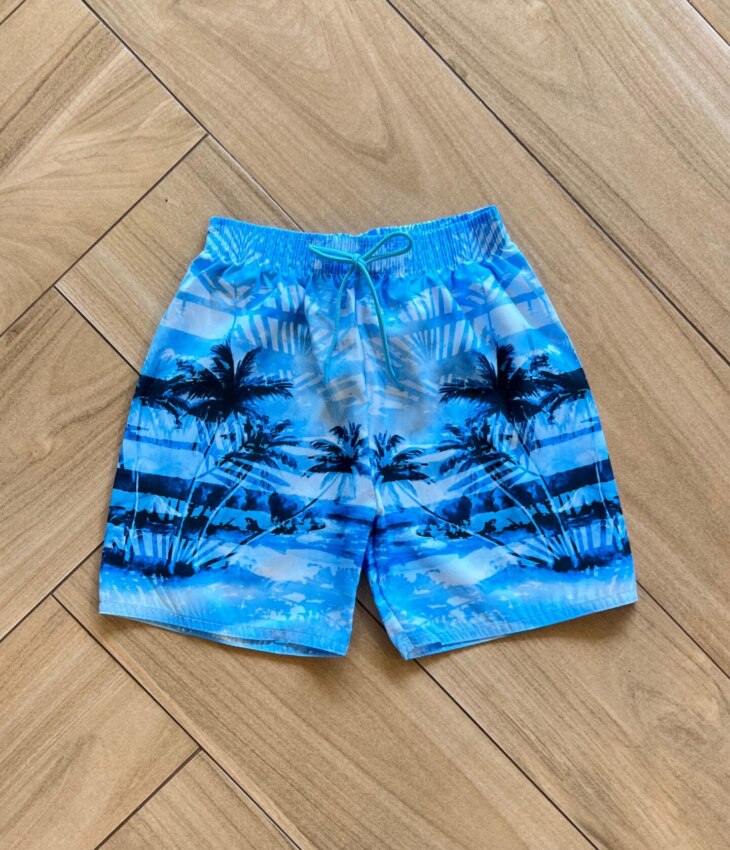 Bermuda Infantil Masculina Estampada Azul Mar Fernanda Ramos Kids