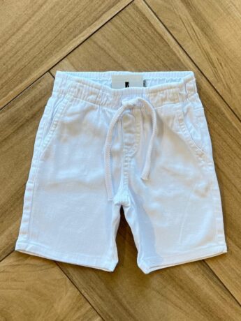 Bermuda Infantil Masculina Tradicional com Bolso Branca Fernanda Ramos Kids