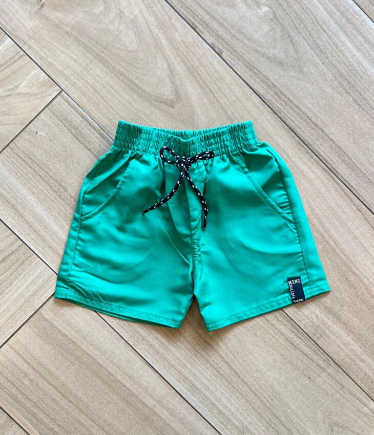 Bermuda Infantil Masculina Verde Bandeira com Bolsos Fernanda Ramos Kids
