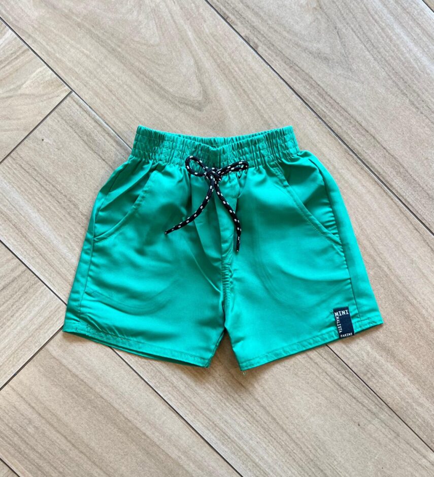 Bermuda Infantil Masculina Verde Bandeira com Bolsos Fernanda Ramos Kids