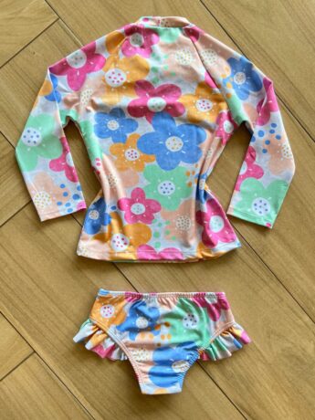 Biquíni Infantil Feminino Blusa e Calcinha com Babado Estampado Fernanda Ramos Kids