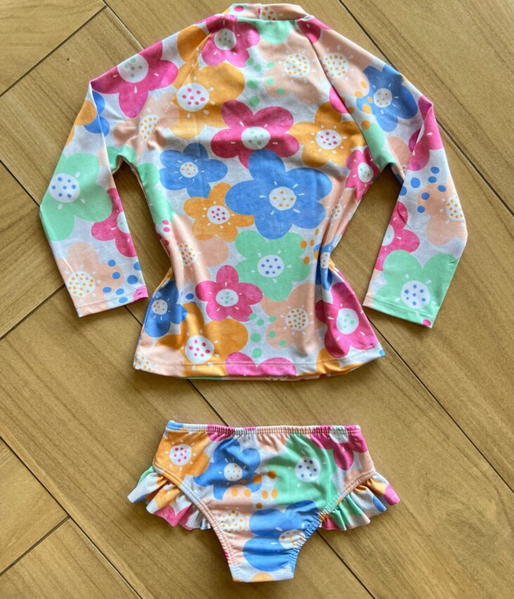 Biquíni Infantil Feminino Blusa e Calcinha com Babado Estampado Fernanda Ramos Kids