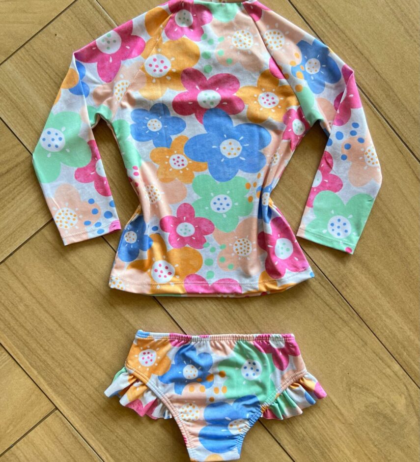 Biquíni Infantil Feminino Blusa e Calcinha com Babado Estampado Fernanda Ramos Kids