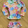 Biquíni Infantil Feminino Blusa e Calcinha com Babado Estampado Fernanda Ramos Kids