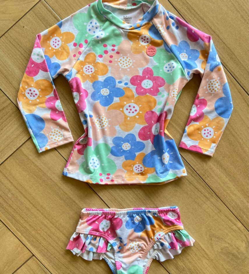 Biquíni Infantil Feminino Blusa e Calcinha com Babado Estampado Fernanda Ramos Kids