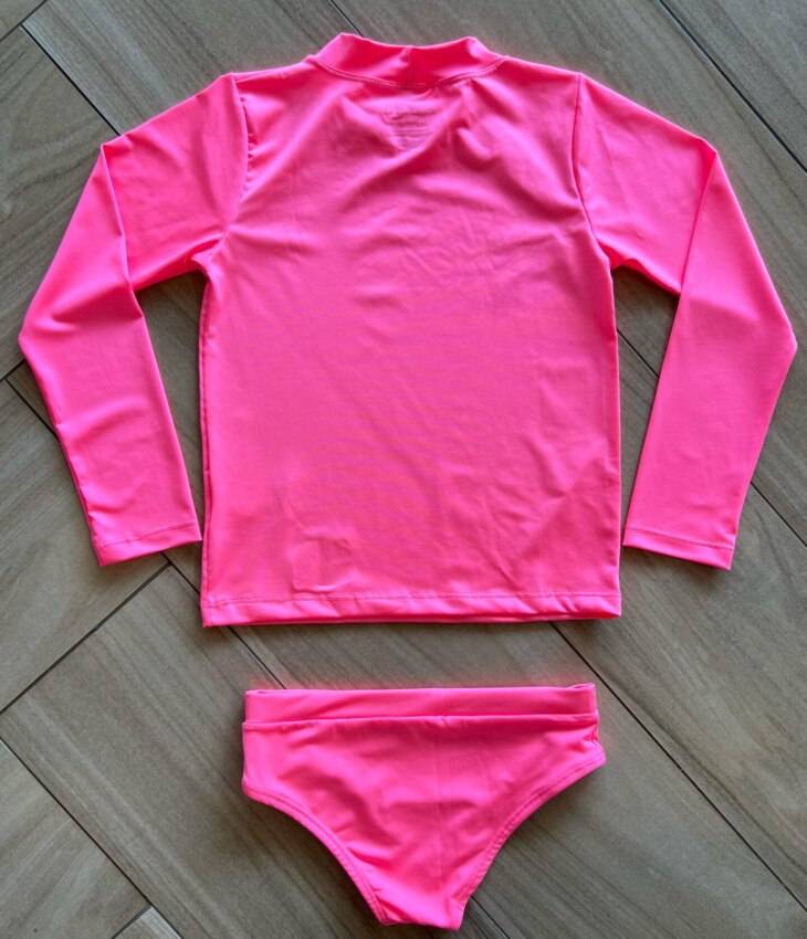 Biquíni Infantil Feminino Blusa e Calcinha Pink Neon Fernanda Ramos Kids
