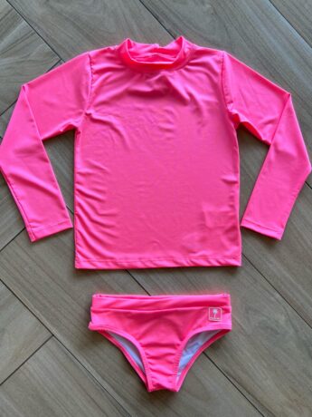 Biquíni Infantil Feminino Blusa e Calcinha Pink Neon Fernanda Ramos Kids