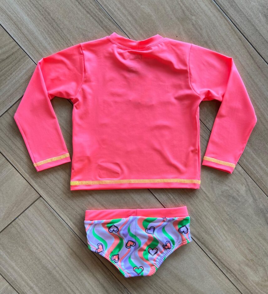 Biquíni Infantil Feminino Blusa Rain Bow e Calcinha Estampada Fernanda Ramos Kids