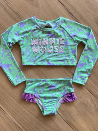 Biquíni Infantil Feminino Cropped e Calcinha Estampa Minnie Mouse Fernanda Ramos Kids