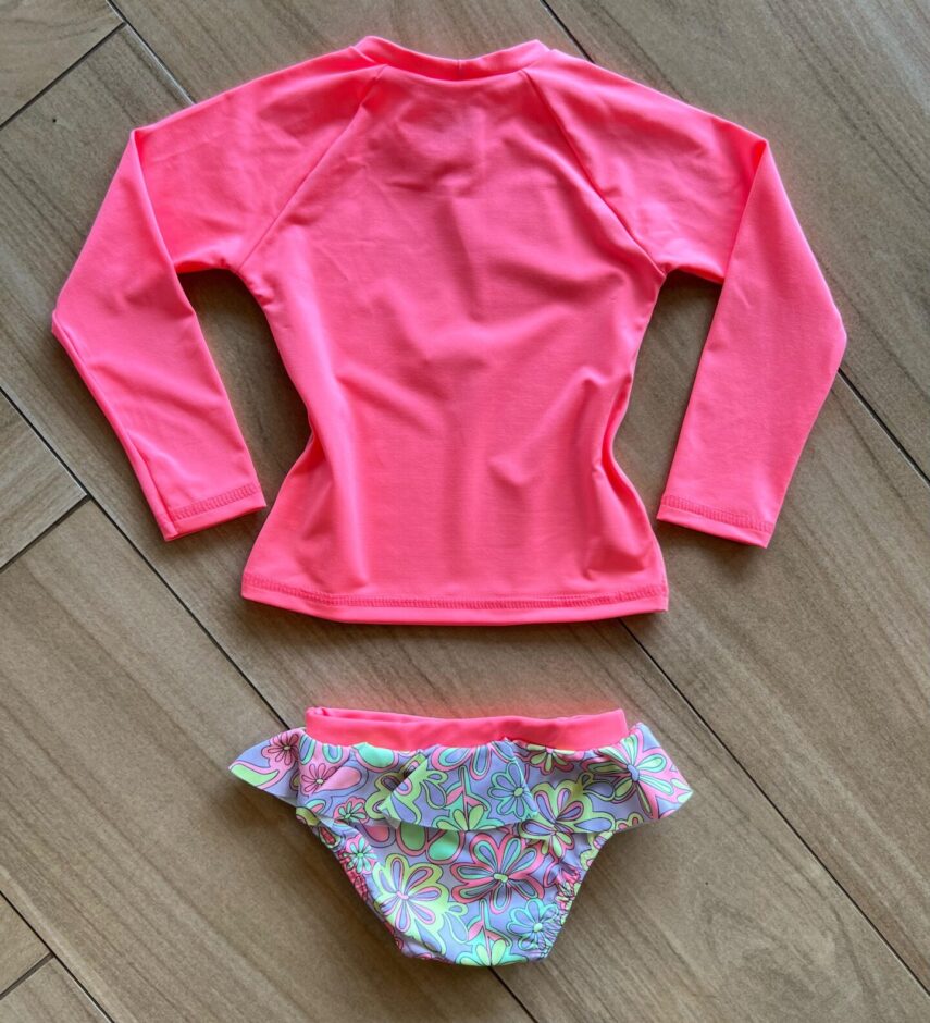 fernandaramoskids com br Biquíni Infantil Feminino Cropped Sol e Calcinha Estampa Flores2