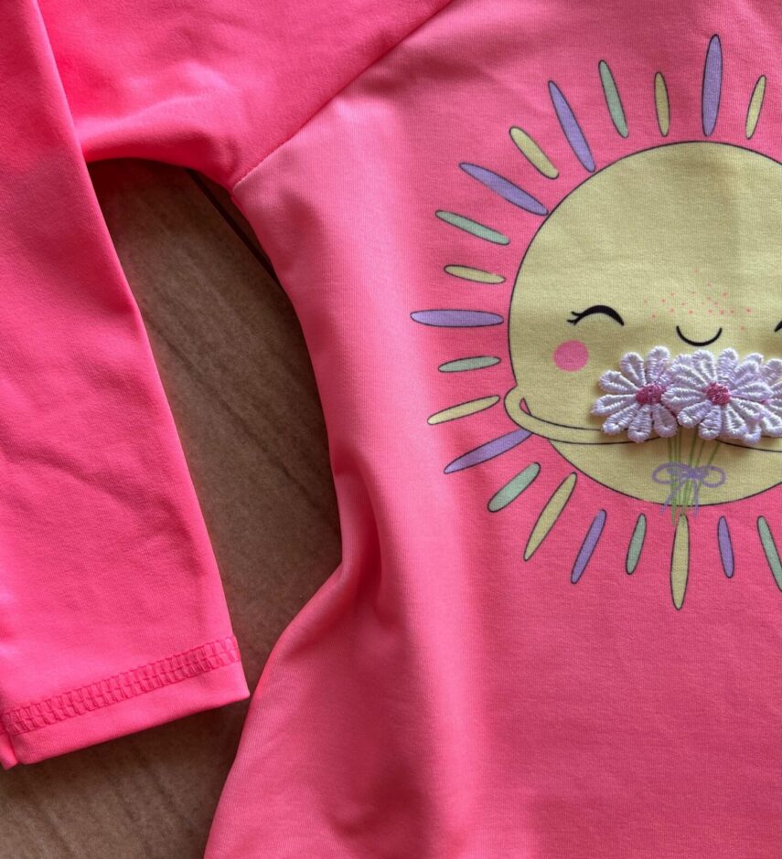 fernandaramoskids com br Biquíni Infantil Feminino Cropped Sol e Calcinha Estampa Flores1