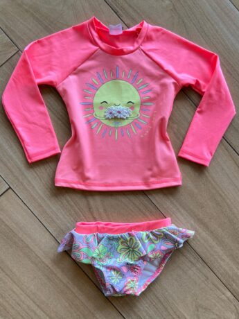 Biquíni Infantil Feminino Blusa Sol e Calcinha Estampa Flores Fernanda Ramos Kids