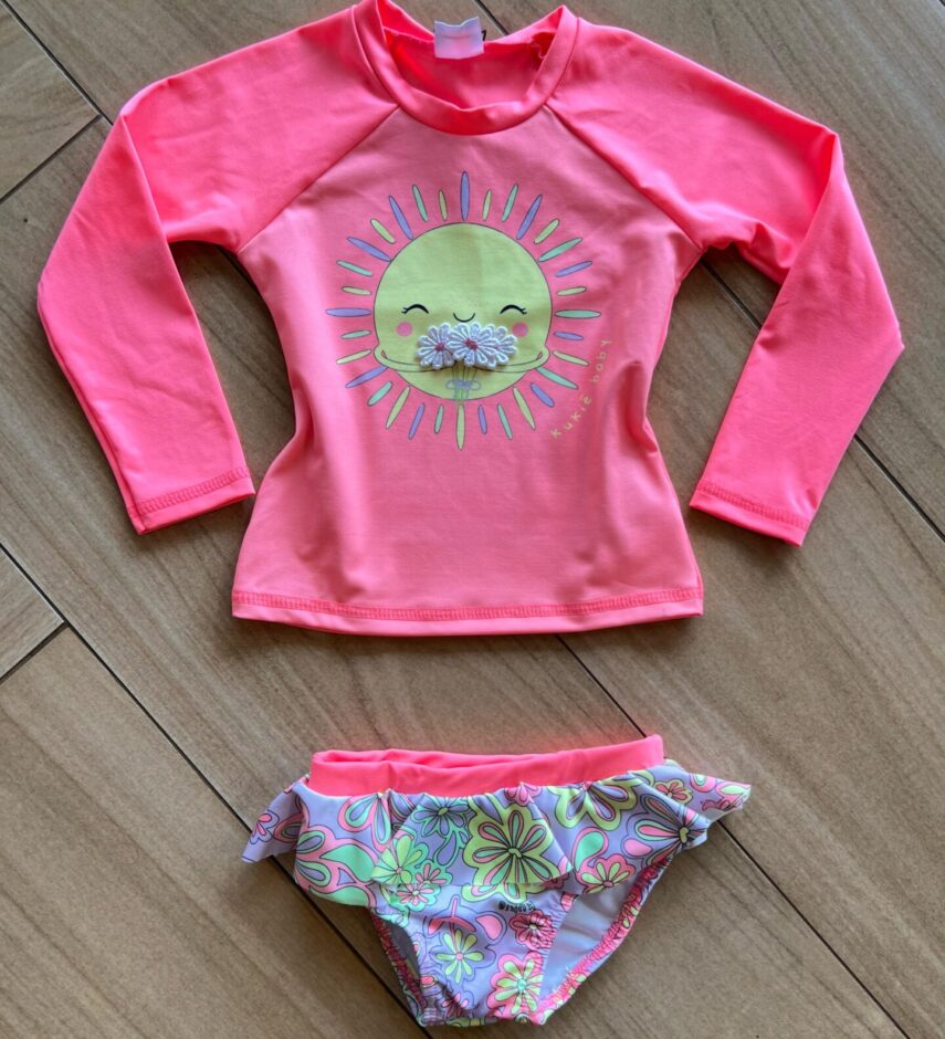 Biquíni Infantil Feminino Blusa Sol e Calcinha Estampa Flores Fernanda Ramos Kids